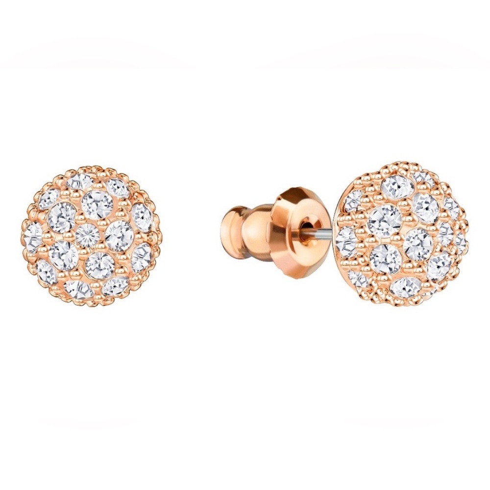 Cute, Authentic Swarovski Emma Stud Earrings, Rose Gold, 5225982. NIB. Retired.